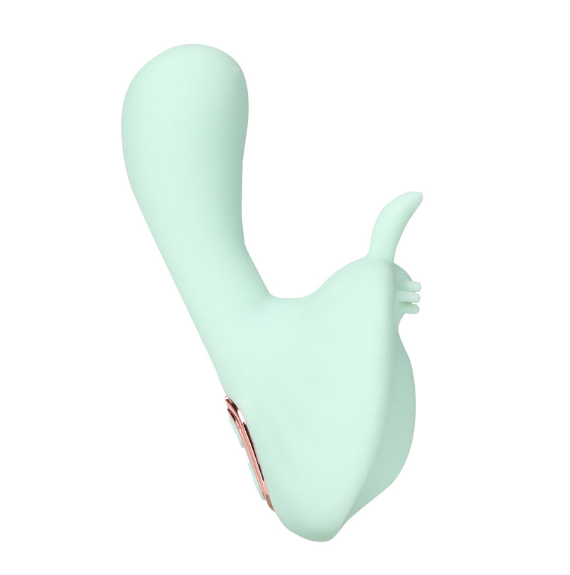 AVERI Green 10-Function Rechargeable Dual Vibration Liquid Silicone Vibrator