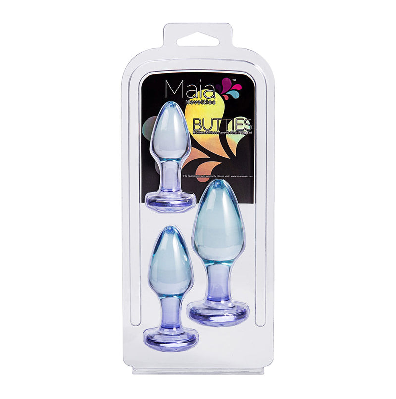 Butties 3-Piece Acrylic Anal Trainer Butt Plug Set
