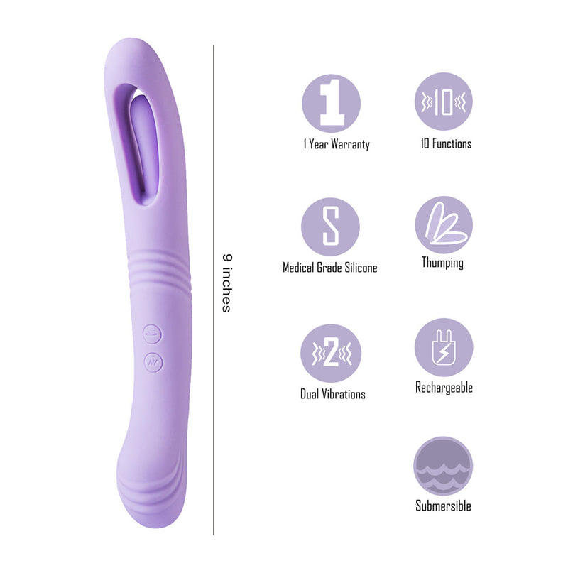 HARPER Rechargeable 10-Function Dual Motor Thumping Vibe