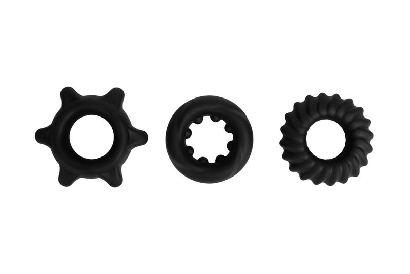 MANZO Liquid Silicone Super Stretch 3-Piece C-Ring Set