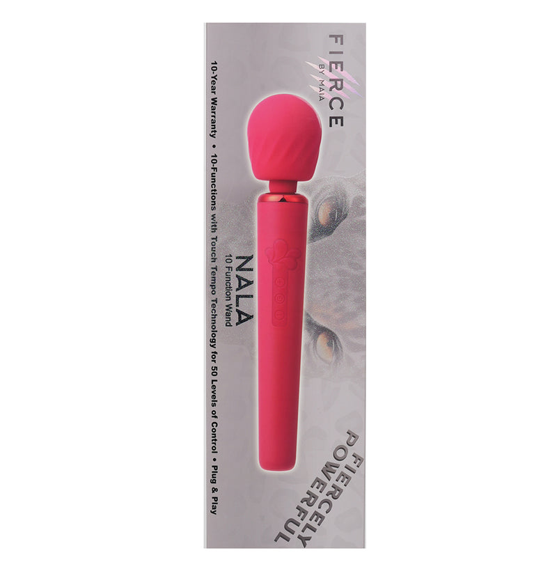 NALA Red 10-Function Touch Tempo Plug & Play Fiercely Powerful Wand (Jaguar Power)