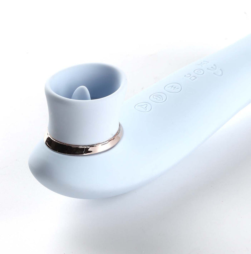 DESTINY 15-Function Rechargeable Suction + Vibration + 3 Motors BLUE