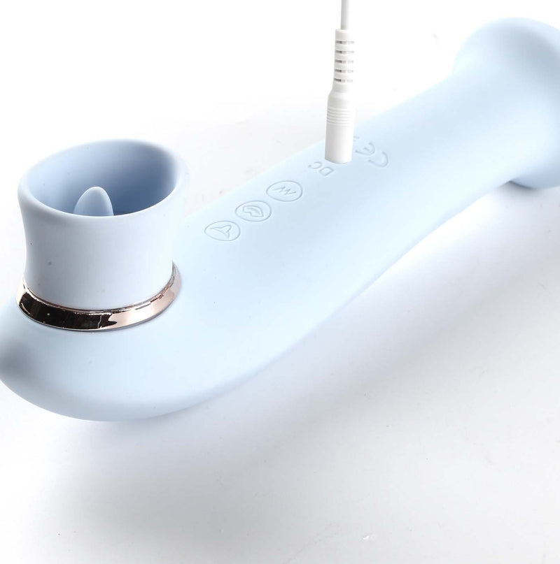 DESTINY 15-Function Rechargeable Suction + Vibration + 3 Motors BLUE