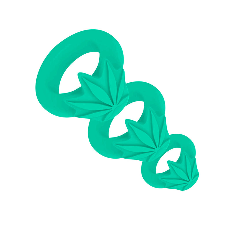 VIBELITE HAZEY Hemp Leaf 3 Piece Liquid Silicone Cock Ring Set