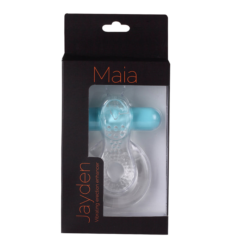 JAYDEN USB Rechargeable Vibrating Erection Enhancer Ring CLEAR