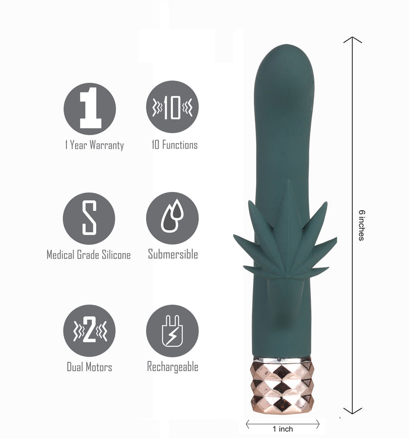 KUSHA 420 Series Crystal Gems USB Rechargeable 10-Function G-SPOT VIBRATOR