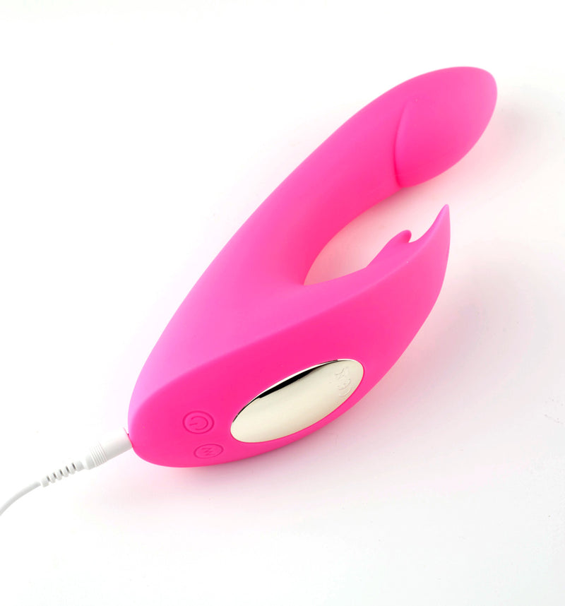LEAH USB Rechargeable Silicone 10-Function Rabbit Vibrator Pink