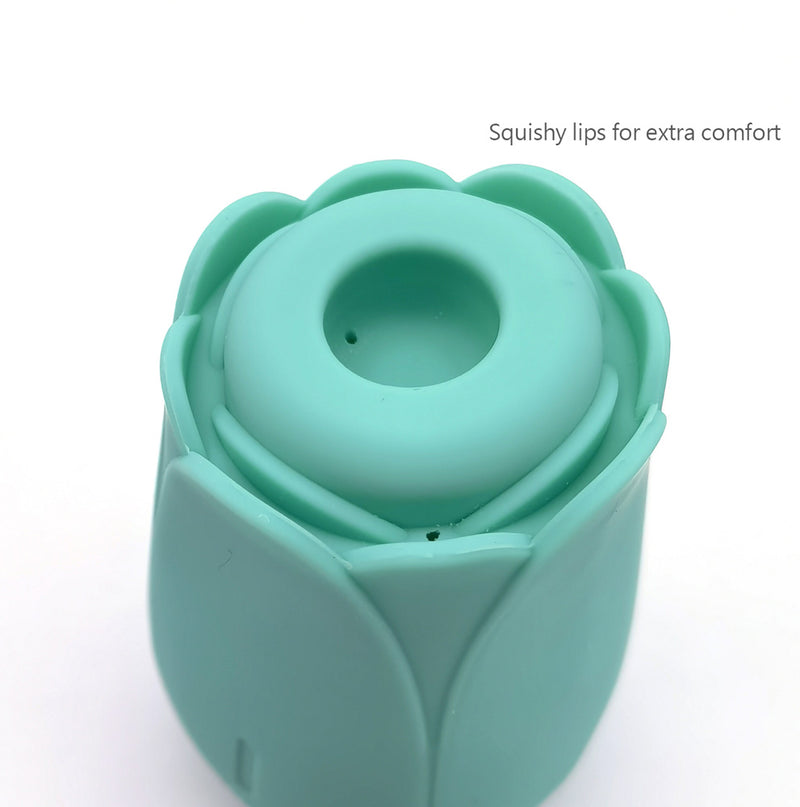 TULIP PRO 15-Function Silicone Suction Toy with Wireless Charge Teal Blue