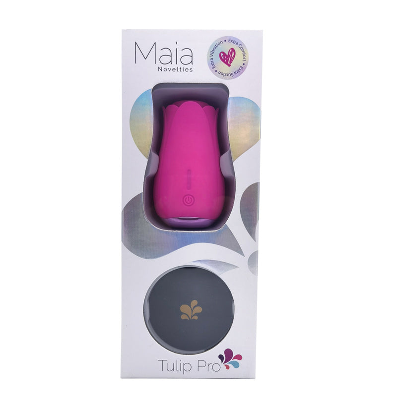 TULIP PRO 15-Function Silicone Suction Toy with Wireless Charge Pink