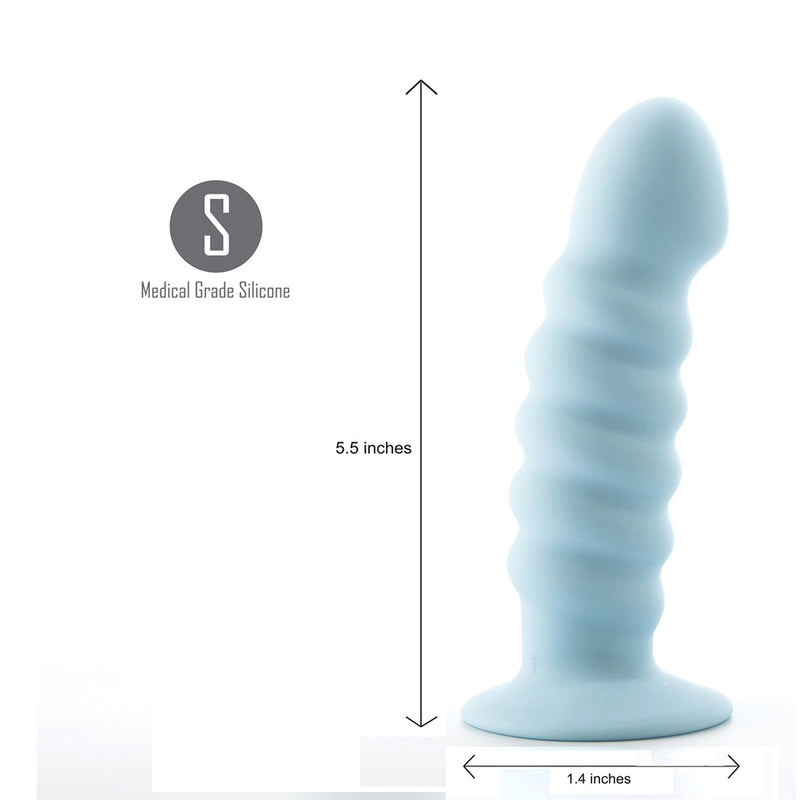 PARIS 6-Inch Silicone Ribbed Dong Blue