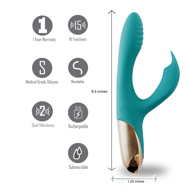 SKYLER USB Rechargeable Silicone Bendable Rabbit