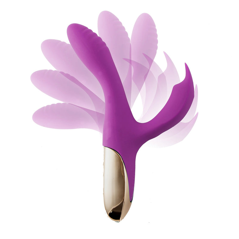 SKYLER USB Rechargeable Silicone Bendable Rabbit PURPLE