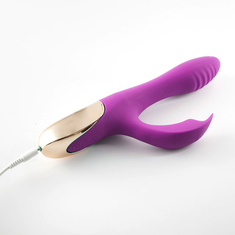SKYLER USB Rechargeable Silicone Bendable Rabbit PURPLE