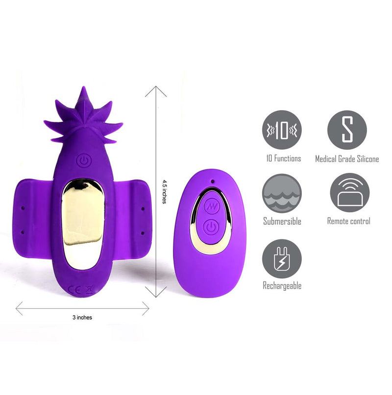 SATIVA 10-Function Remote Control Panty Vibrator Purple 420 Series