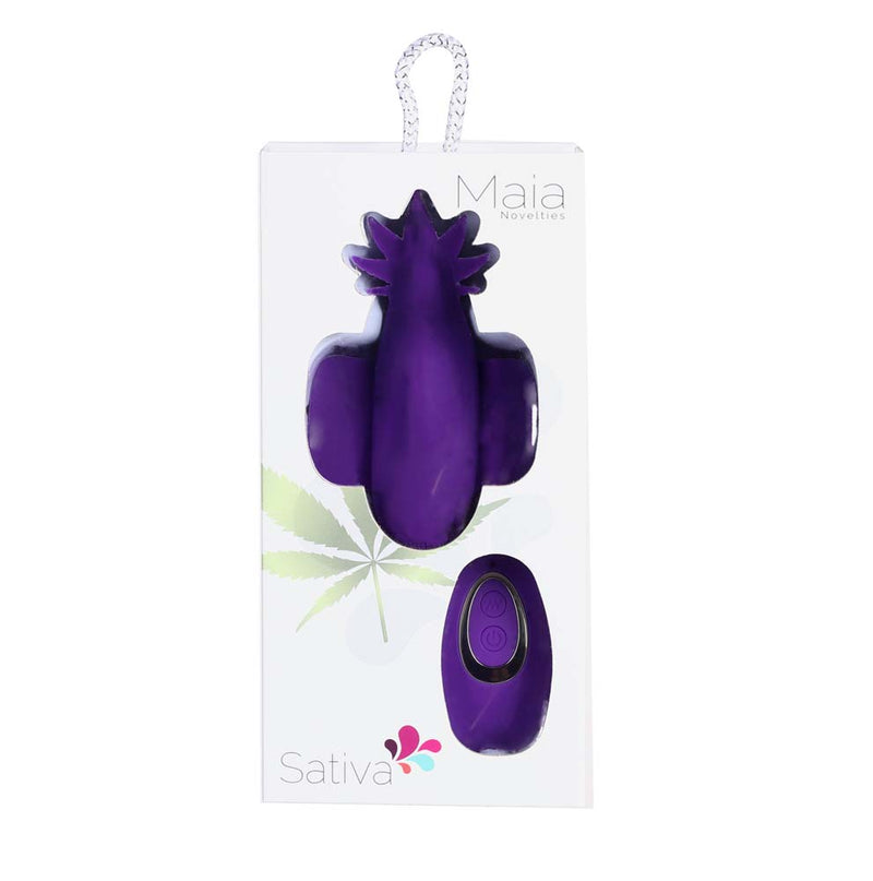 SATIVA 10-Function Remote Control Panty Vibrator Purple 420 Series