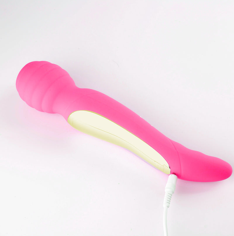 ZOE Twisty USB Rechargeable Dual Vibrating Pleasure Wand HOT PINK
