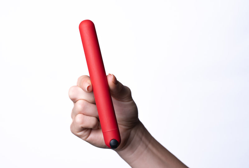 ABBIE USB Rechargeable X-Long Super Charged Bullet Red