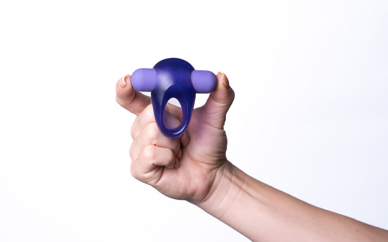 Casey USB Rechargeable Vibrating Erection Enhancer Ring Purple
