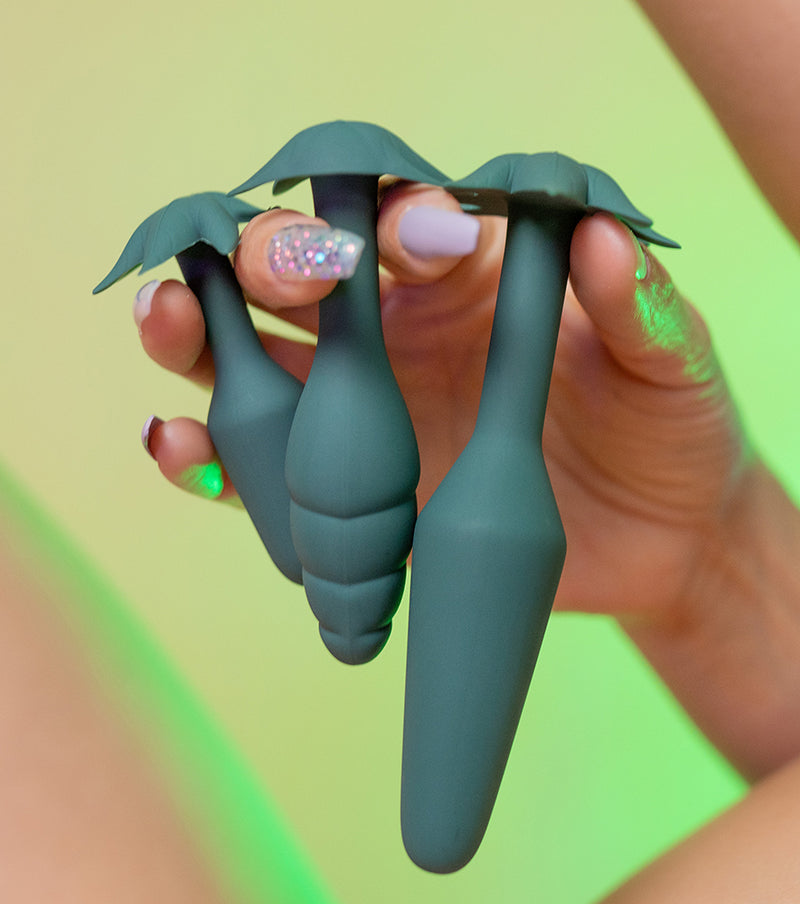 Doobies POT Leaf Anal Trainer Silicone Set - 3 Sizes 420 Series