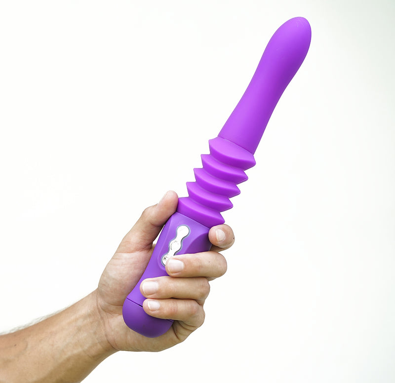 MONROE USB Rechargable Silicone Thrusting Portable Love Machine - Purple